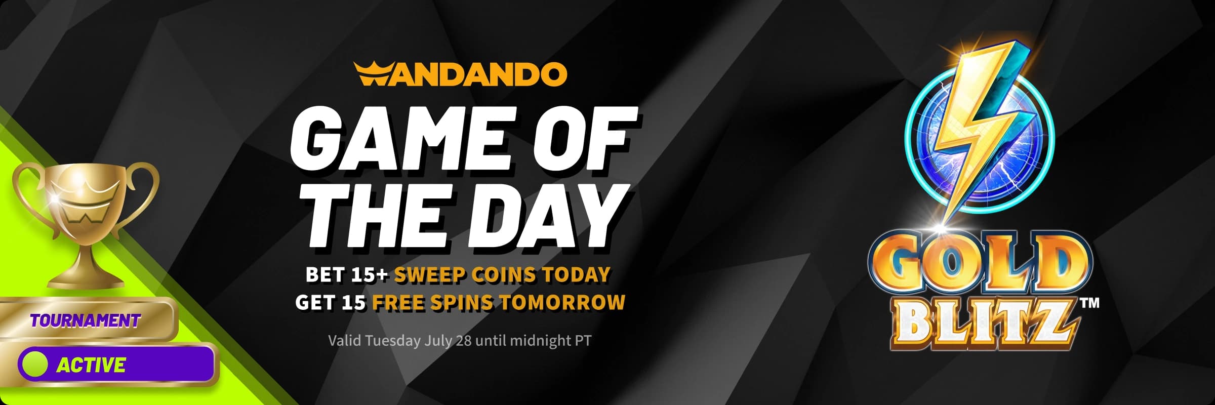 Gold Blitz Game of the Day banner for desktop