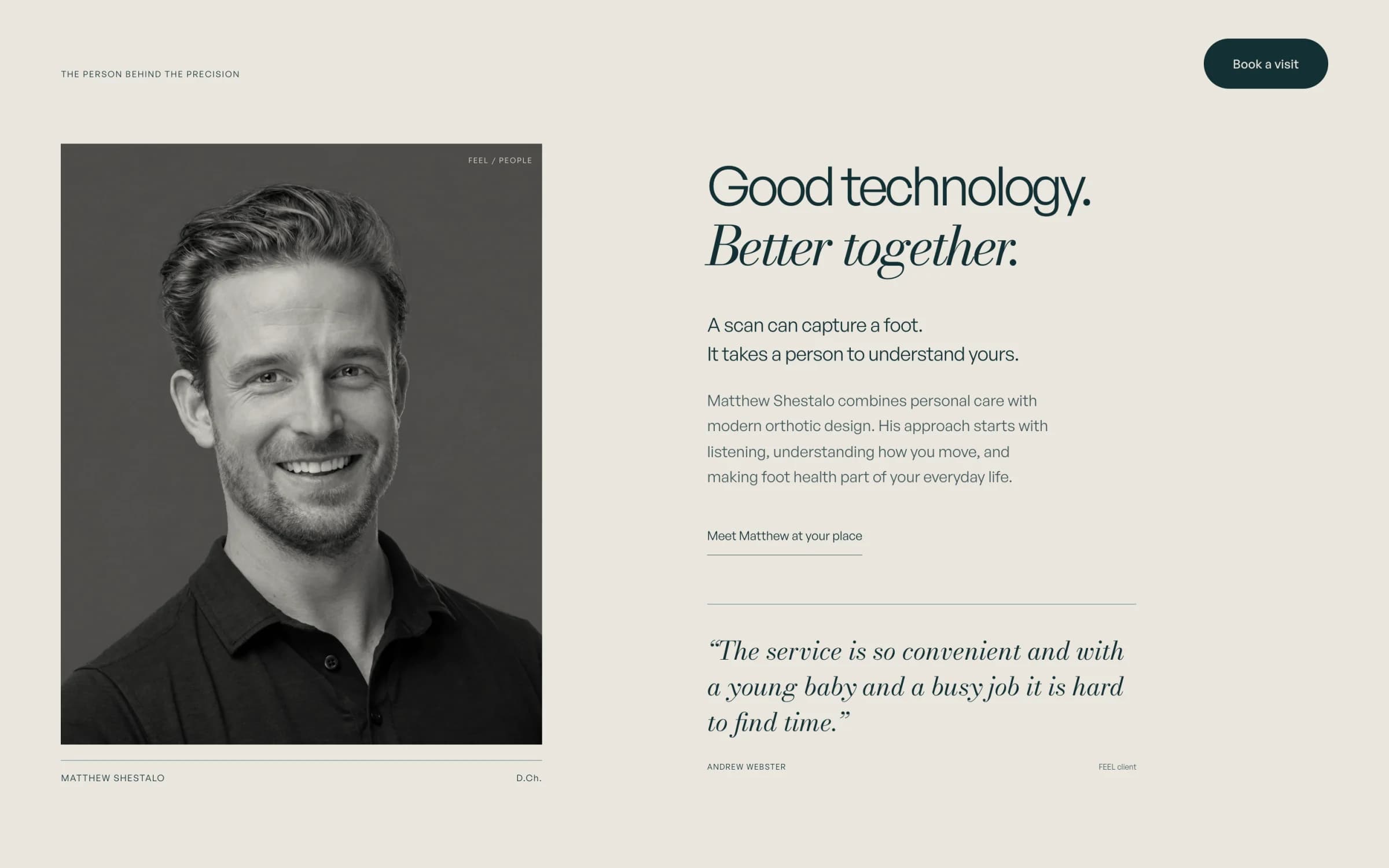 Matthew Shestalo’s profile beside a client review