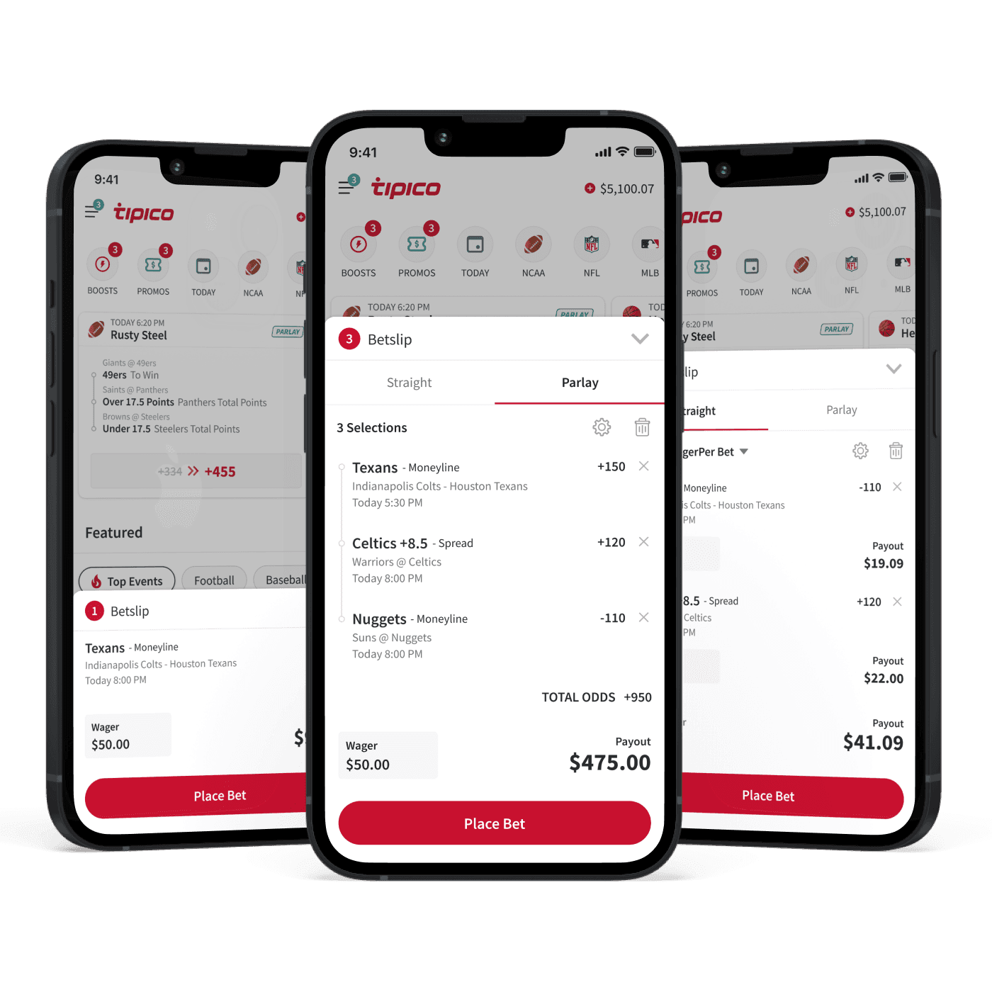 Redesigned betslip with streamlined single and parlay flows