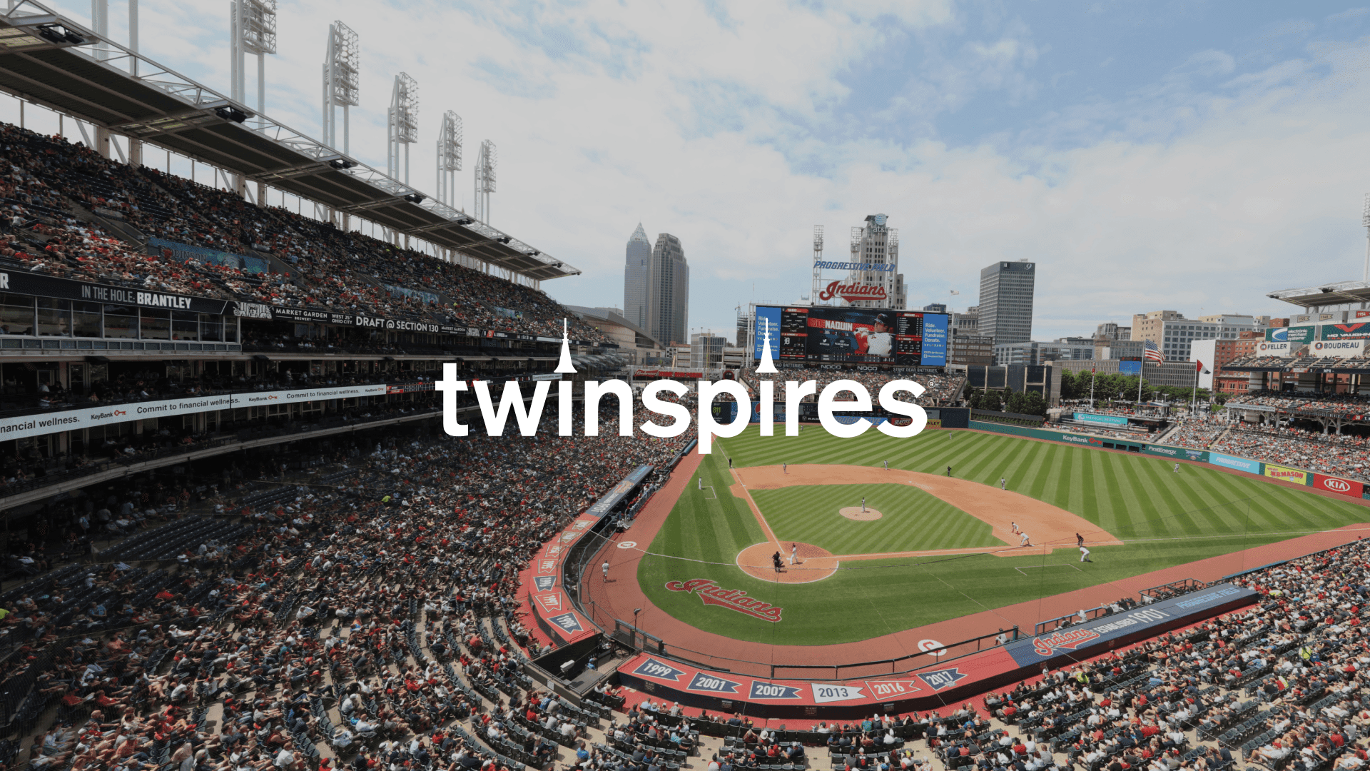 The TwinSpires wordmark over a full baseball stadium