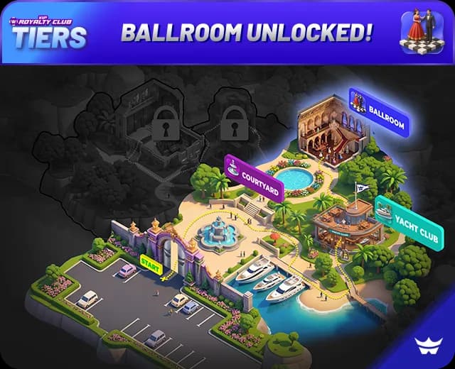 Royalty Club tier map with the ballroom unlocked